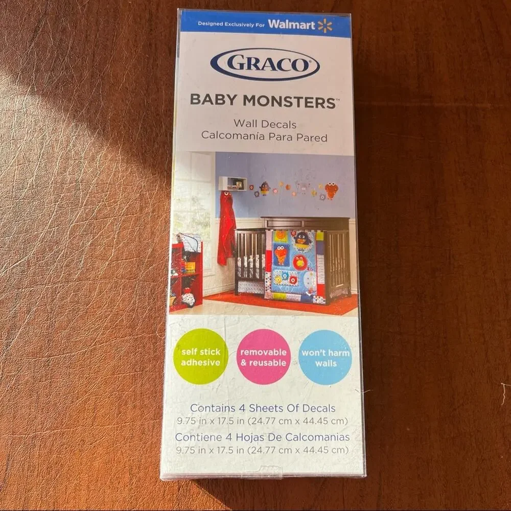 Graco Baby Monsters Wall Decals 4 Sheets